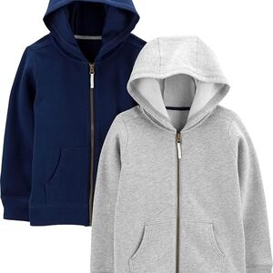 Carter's' Navy and Gray Zip-Up Hoodies 0-3 months